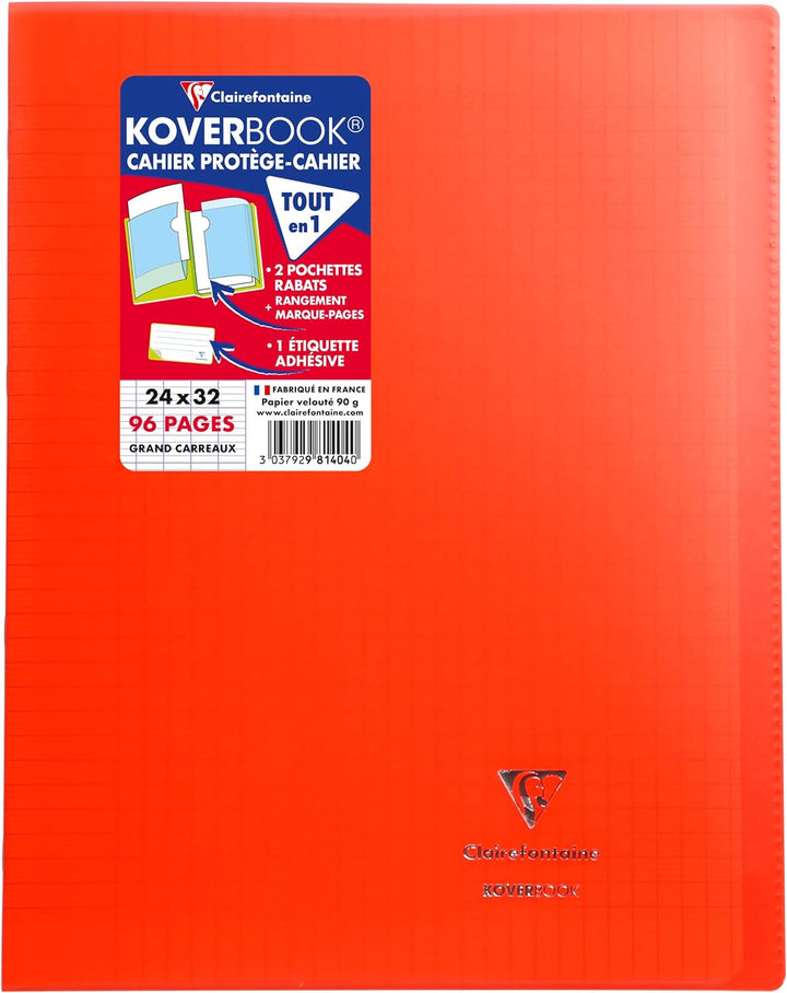 Clairefontaine 981404C - Packung mit 10 Heften Koverbook DIN A4+, 24x32cm, 48 Blatt Französische Lin
