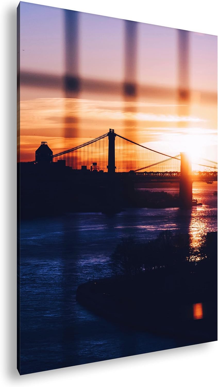 deyoli taumhafte Hängebrücke Format: 80x60 cm als Leinwandbild, Motiv fertig gerahmt auf Echtholzrah