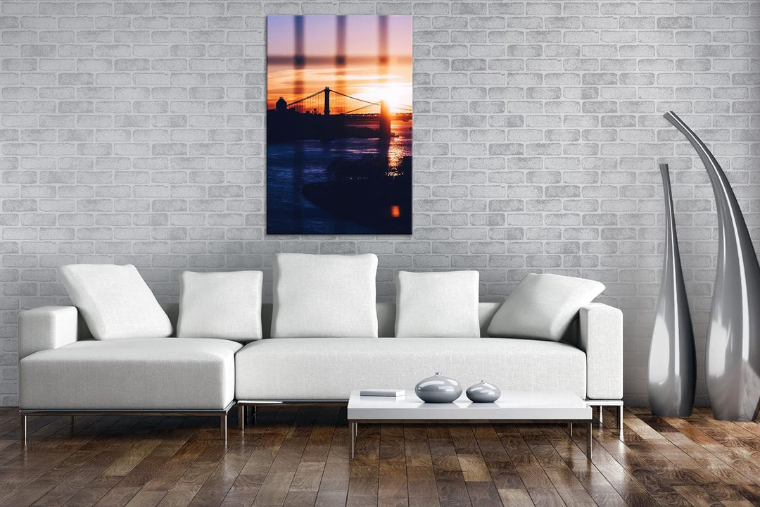 deyoli taumhafte Hängebrücke Format: 80x60 cm als Leinwandbild, Motiv fertig gerahmt auf Echtholzrah