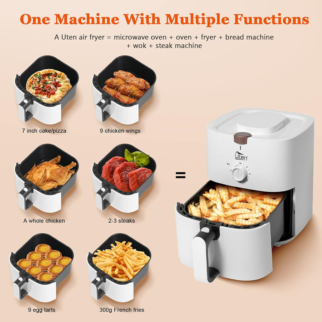 Heissluftfritteuse, 4L Air fryer XL Heissluftfriteuse für 2-6 Personen,1500W Friteuse mit Vorheizen