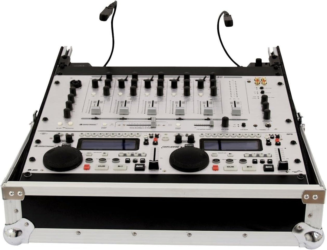 ROADINGER Mixer-Case Profi MCB-19, schräg, sw, 12HE | Flightcase für 483-mm-Geräte (19")