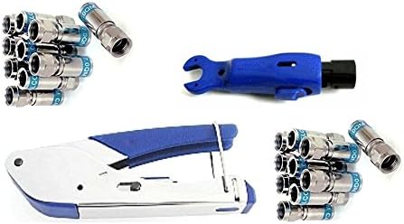 Cabelcon SET bestehend aus Kompressionszange Pocket Tool + Cable Stripper + 20 Stück Kompressions-F-