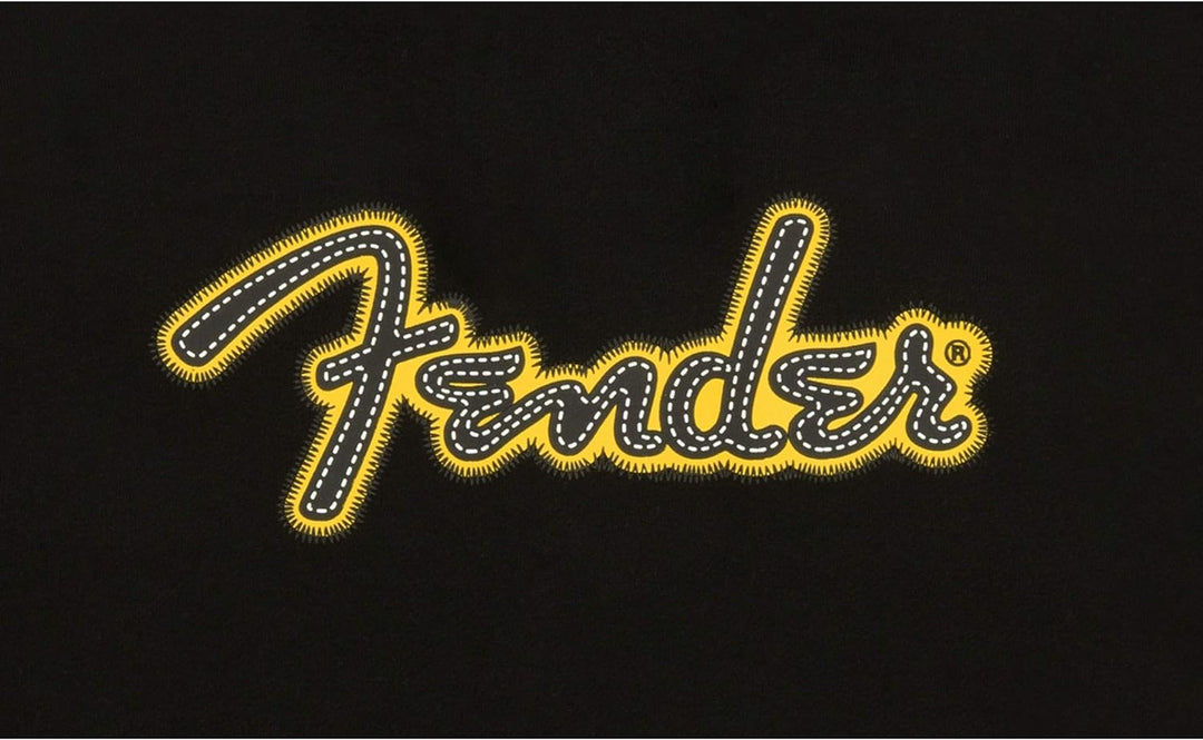 Fender© Yellow Stitch Logo Hoodie bk XL