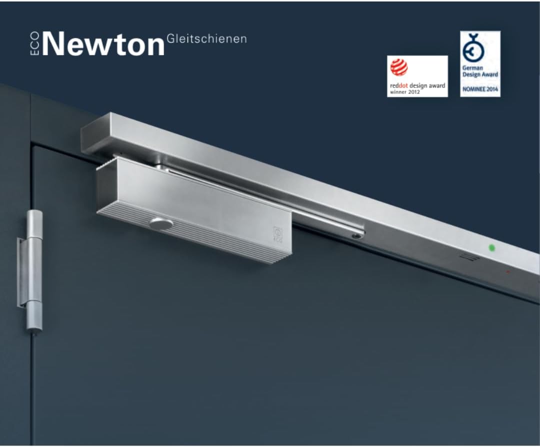 ECO-Schulte Die ECO Newton Gleitschiene EF DIN rechts RAL 9005 ECO schwarz mit elektromagnetischer F