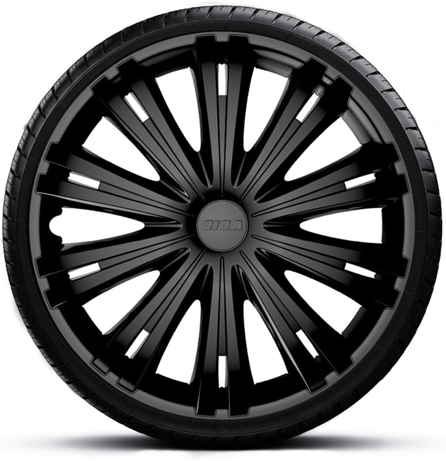 AUTO-STYLE Satz Radzierblenden Giga 15-Zoll mat Schwarz Matt Schwarz 15-Zoll, Matt Schwarz 15-Zoll