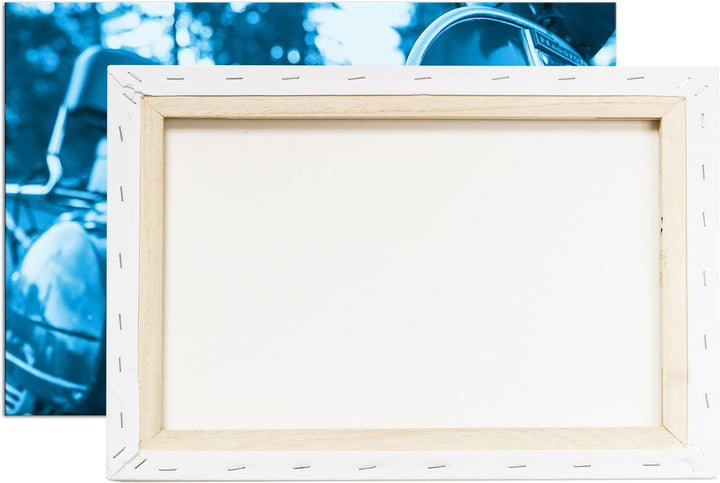 deyoli Vespa Motorrad in schöner Landschaft Format 80x60 Effekt: Monocrome Blau als Leinwandbild, Mo