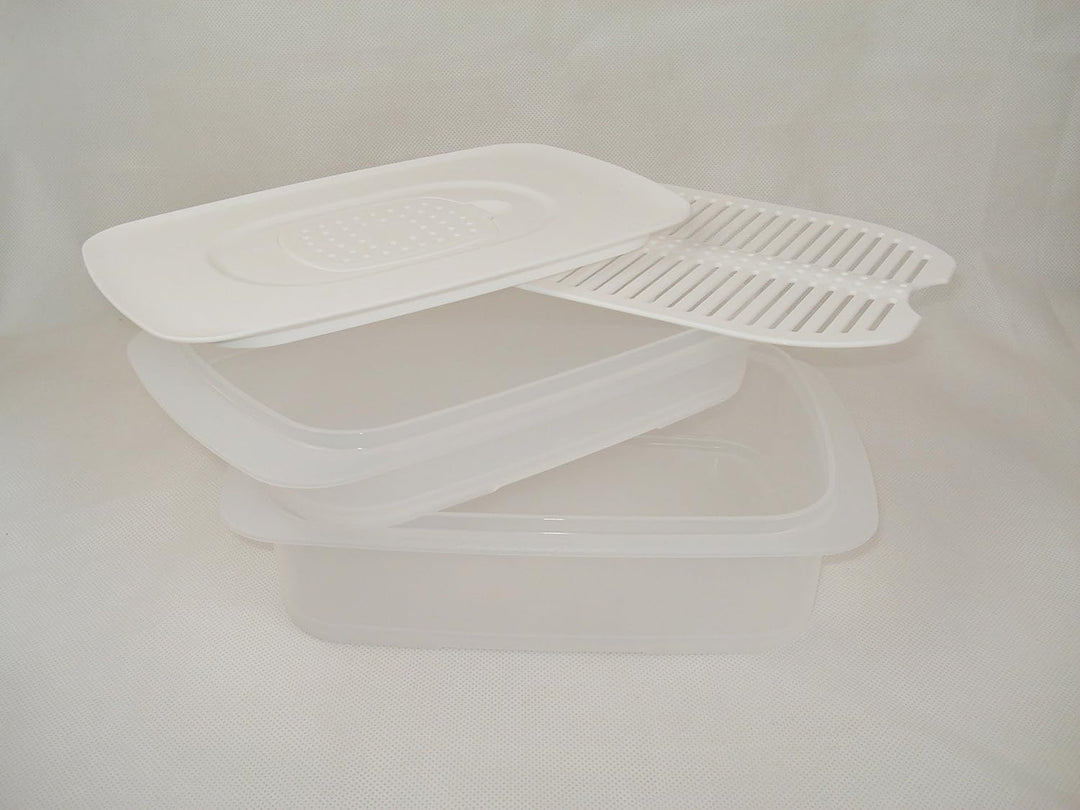 Tupperware Cool`N Fresh 1,5 L + 700 ml + Klimadeckel weiss + Frischegitter weiss