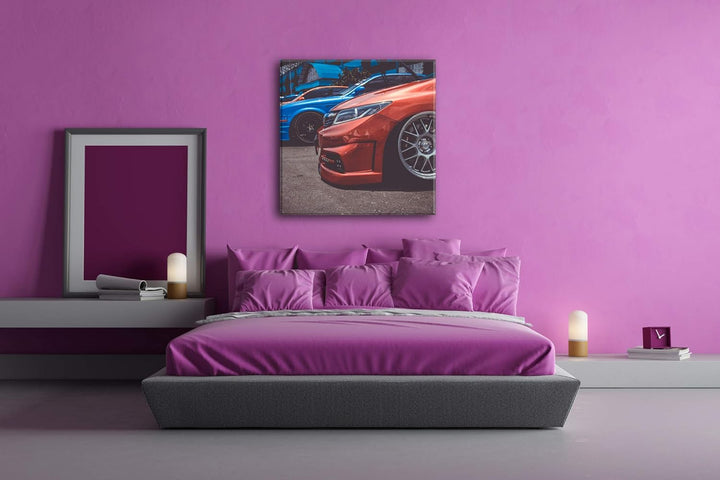 deyoli Getunte Autos Format: 70x70 als Leinwand, Motiv fertig gerahmt auf Echtholzrahmen, Hochwertig