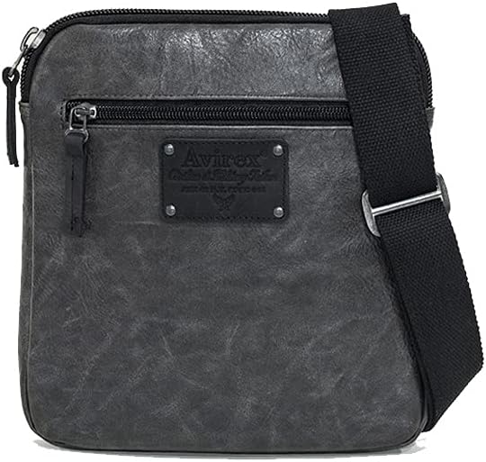 Avirex Kollektion Buffalo, flacher Schultergurt, Cross-Body Bag Slim, Tasche für Herren, Farbe Grau