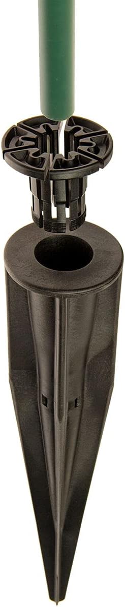 HaGa® Kunststoffpfahl 1 Stück inkl. Bodeneinschlaghülse - Zaunpfahl 3,8cm Stärke x 175cm Höhe - Pfah