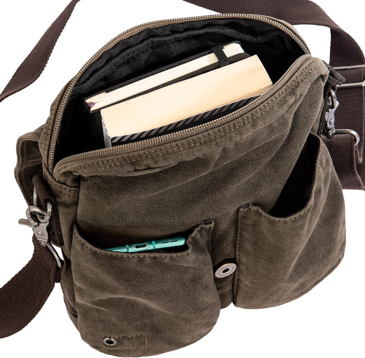 Avirex Collection 140506 Umhängetasche, gross, mit verstellbarem Schultergurt, Canvas, Crossbody Bag