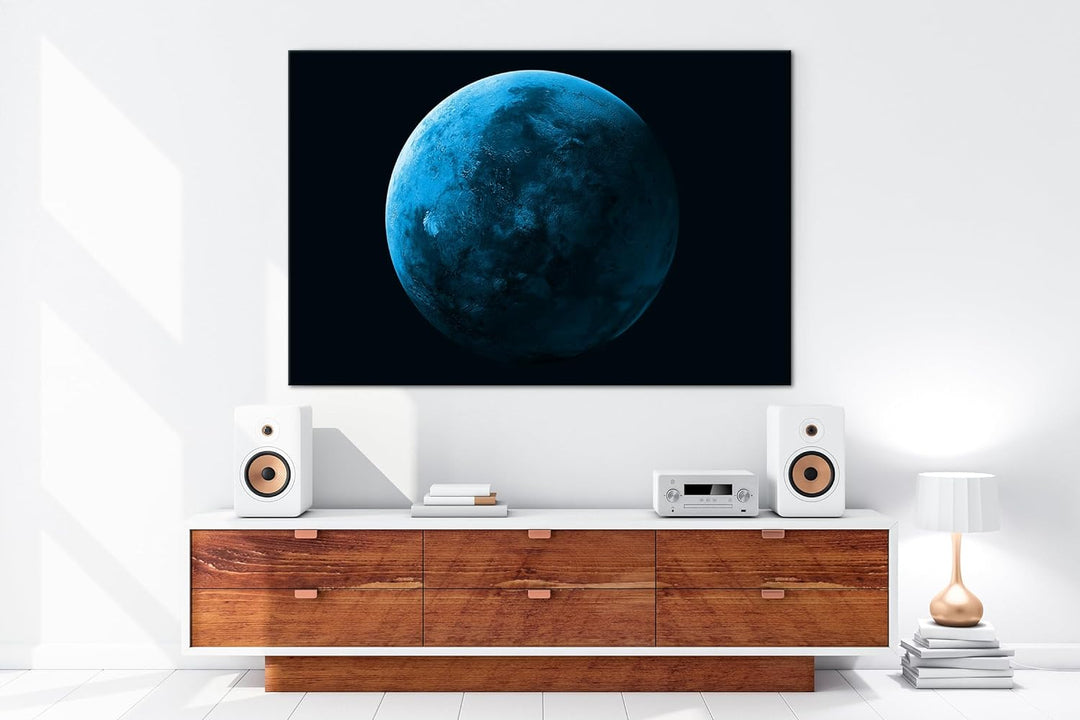deyoli Planet Mars Format: 80x60 cm Effekt: Monocrome Blau als Leinwandbild, Motiv fertig gerahmt au