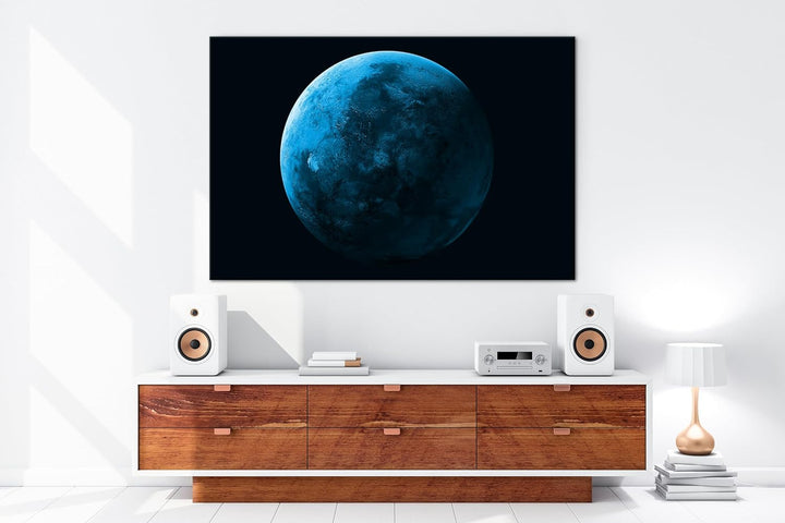 deyoli Planet Mars Format: 80x60 cm Effekt: Monocrome Blau als Leinwandbild, Motiv fertig gerahmt au