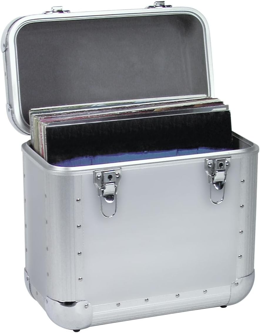 ROADINGER Platten-Case ALU Battle/Booking, abger. | Platten-Case im Aluminiumgehäuse für 40-50 LPs