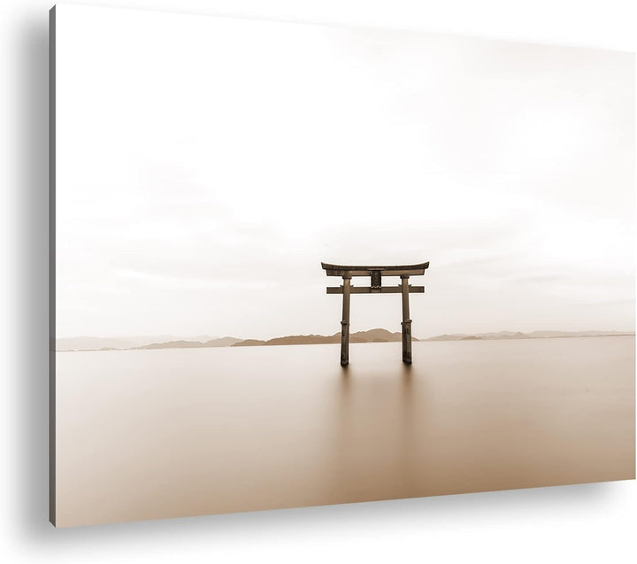 deyoli Wahrzeichen der japanischen Shinto-Religion Effekt: Sepia, Format: 80x60 als Leinwandbild, Mo