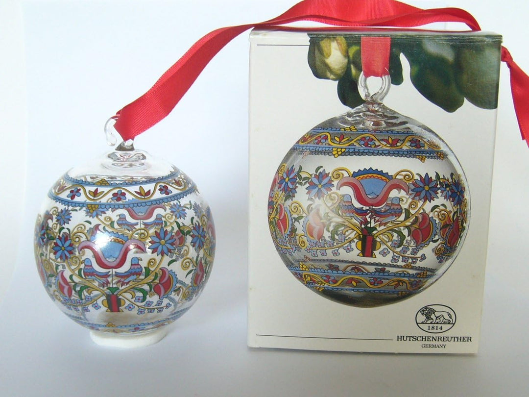 Hutschenreuther - Weihnachtskugel 1991 Kristall - Kugel aus Glas - NEU - OVP - 1. Wahl - Glaskugel