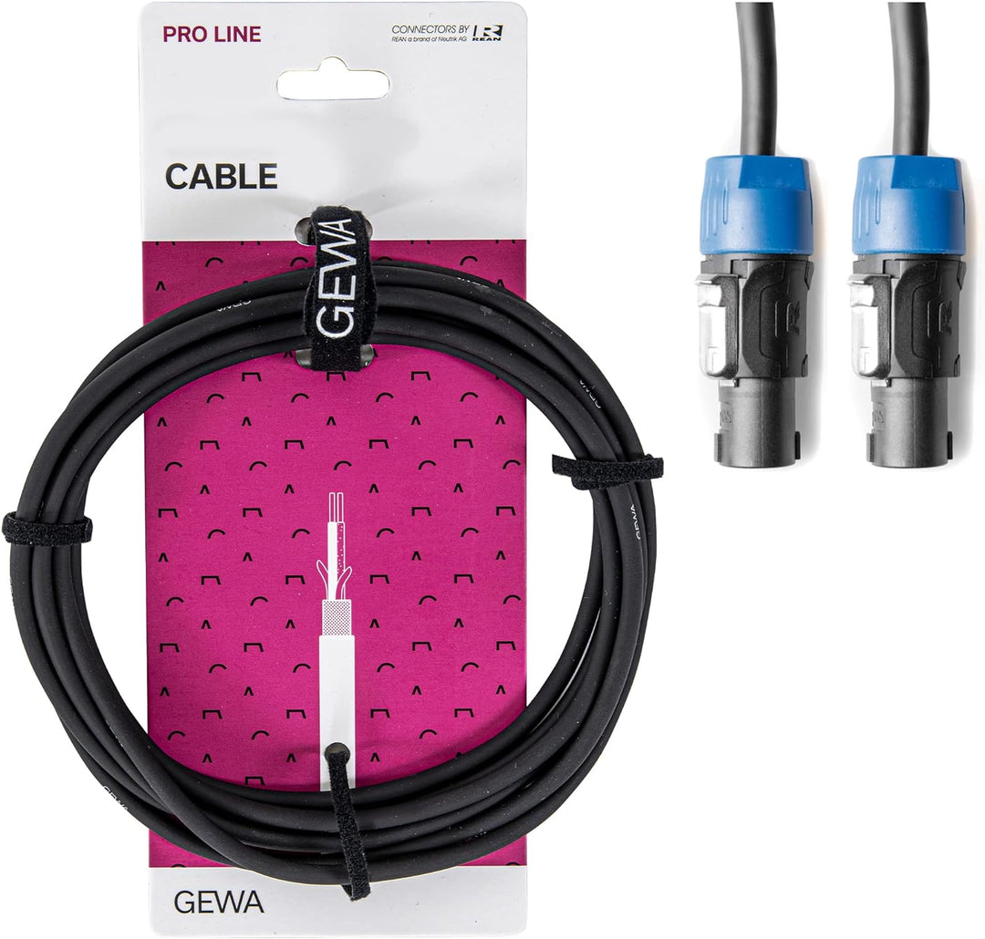 GEWA Lautsprecherkabel Pro Line, 10m, schwarz, REAN Stecker, Lautsprecherverbindung - Lautsprecherve