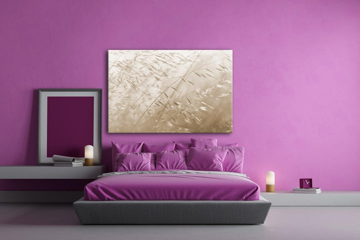 deyoli Wiesengräser Format: 80x60 Effekt: Sepia als Leinwand, Motiv fertig gerahmt auf Echtholzrahme