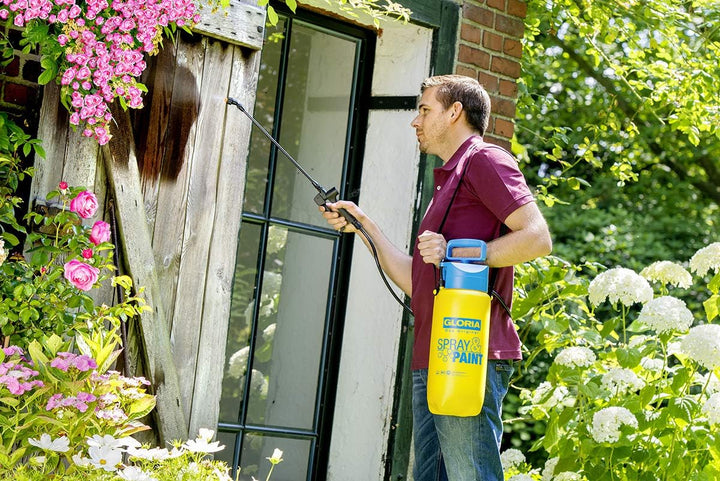 GLORIA Drucksprüher Spray & Paint | 5 L Farbsprüher/Ölsprüher | auch für Lasuren, Lacke 5L Hobby-Far