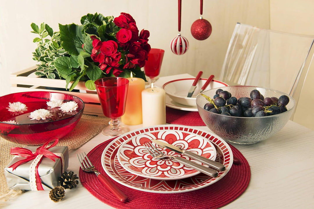 Excelsa Mandala Red Tafelservice, 18-teilig, Porzellan