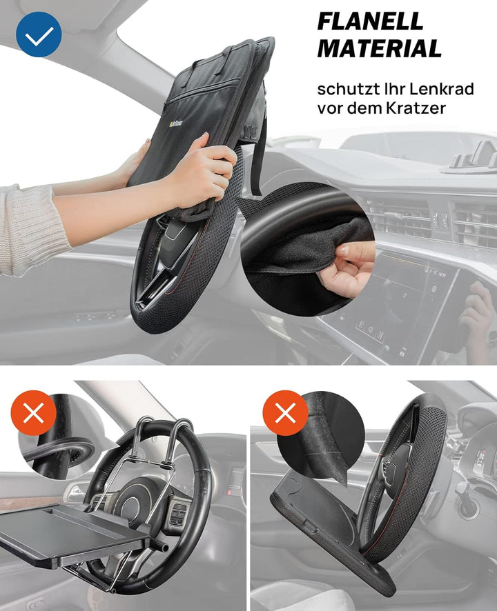 Auto Tisch, Auto Schreibtisch mit GetrÀnkhalter, Multifuktionale Laptophalter Auto zum Essen, Arbeit