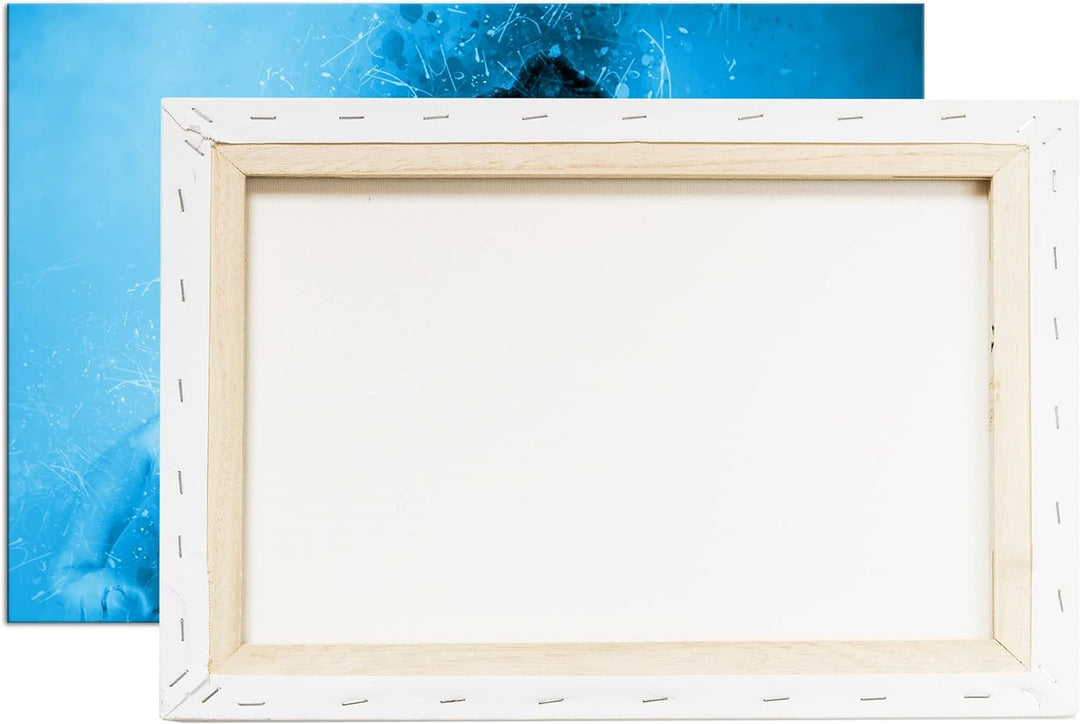 deyoli schöne Frau spielt Geige Format 80x60 Effekt: Monocrome Blau als Leinwandbild, Motiv fertig g