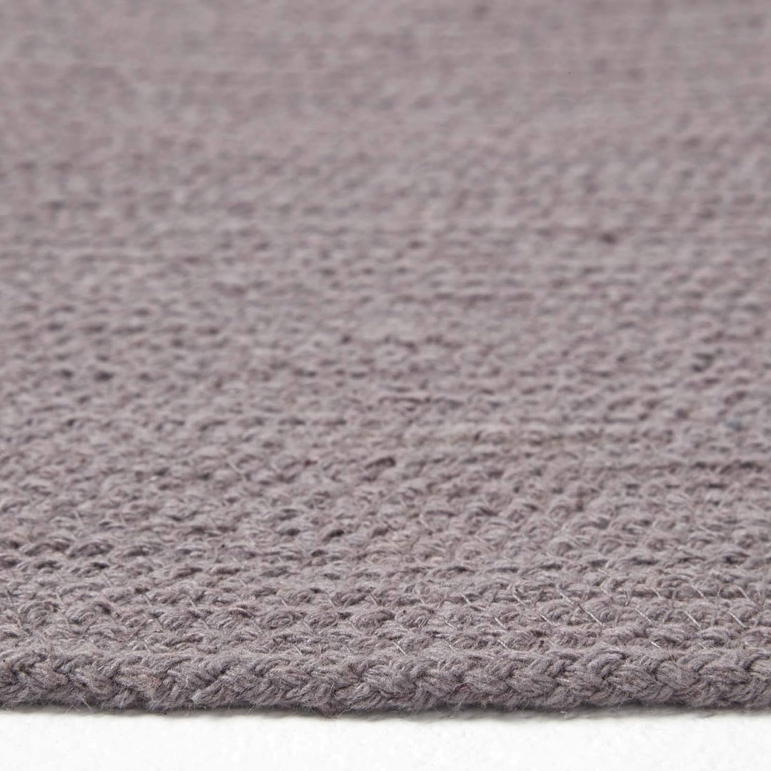 Homescapes runder Teppich 120 cm, dunkelgrau, geflochtener Bettvorleger aus Baumwolle, Wendeteppich,