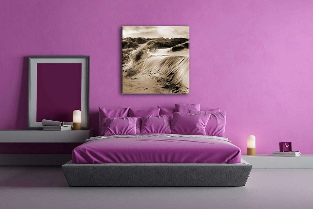 deyoli Sanddünen in Dänemark Format: 70x70 Effekt: Sepia als Leinwandbild, Motiv fertig gerahmt auf