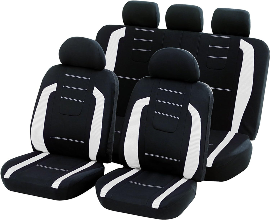 UNITEC 84985 Sitzbezugset Fashion, Crystalwhite, 14-Teilig