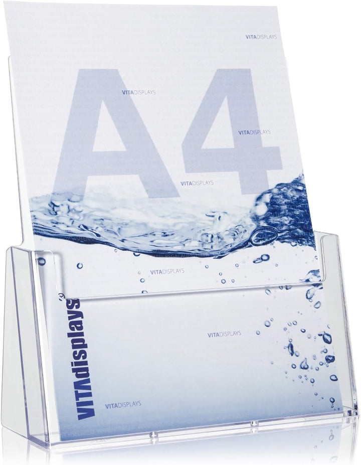 Taymar DIN A4 Prospekthalter, Prospektständer, transparent (Packung mit 3) Stück DIN A4 (Packung mit