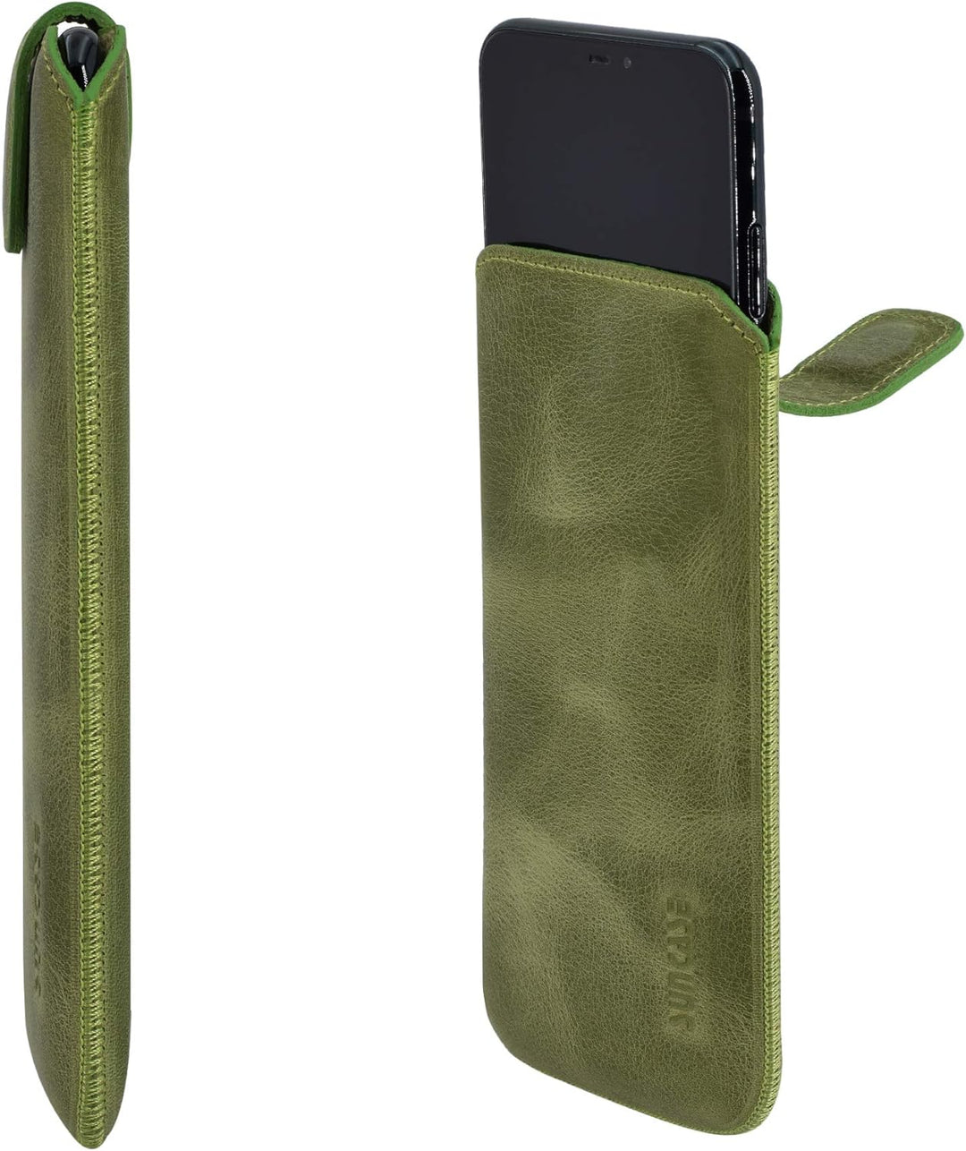 Suncase ECHT Ledertasche Leder Etui *Slim-Edition* für Swissvoice G50 Leder Hülle Handytasche (mit R