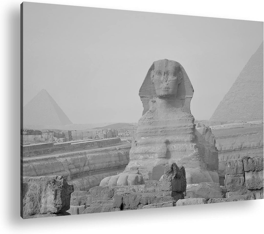 deyoli Sphinx in Ägypten Format: 120x80 Effekt: Schwarz&Weiss als Leinwandbild, Motiv fertig gerahmt