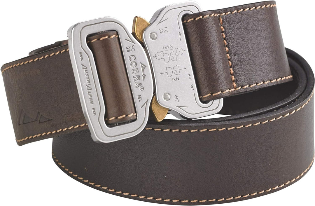 AustriAlpin Leather Belt Cobra® (38mm), Farbe:braun/Poliert, Grösse:XL (120cm)