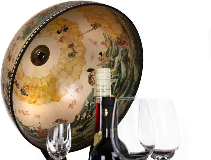 Hausbar Barwagen 33001WB Schwarzweiss 100cm Globusbar Deko Bartisch Weltkugel