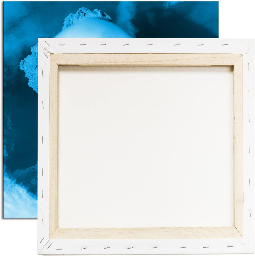 deyoli Vulkanausbruch Format: 60x60 Effekt: Monocrome Blau als Leinwand, Motiv fertig gerahmt auf Ec