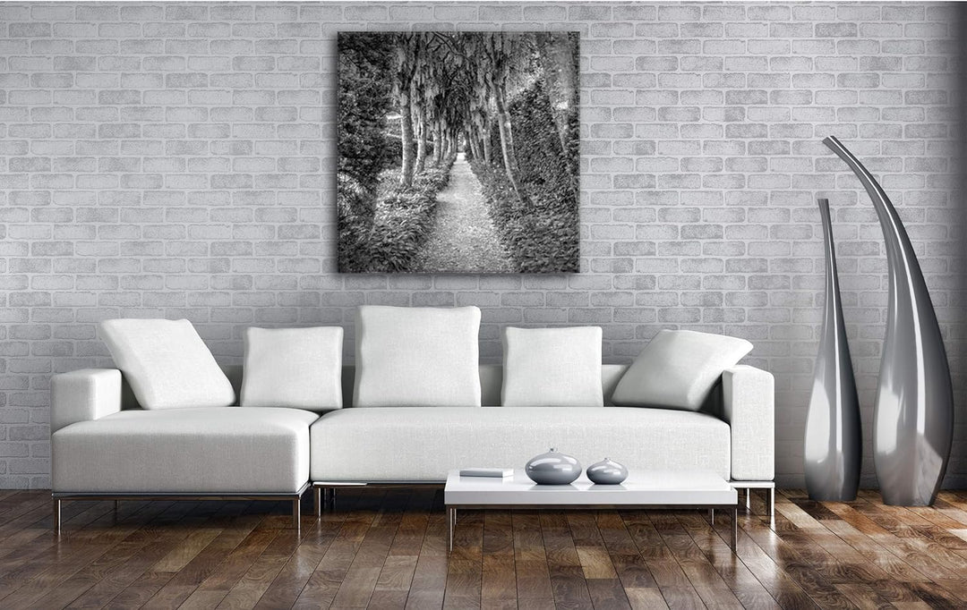 deyoli Schlossgarten Format: 60x60 Effekt: Schwarz&Weiss als Leinwandbild, Motiv fertig gerahmt auf