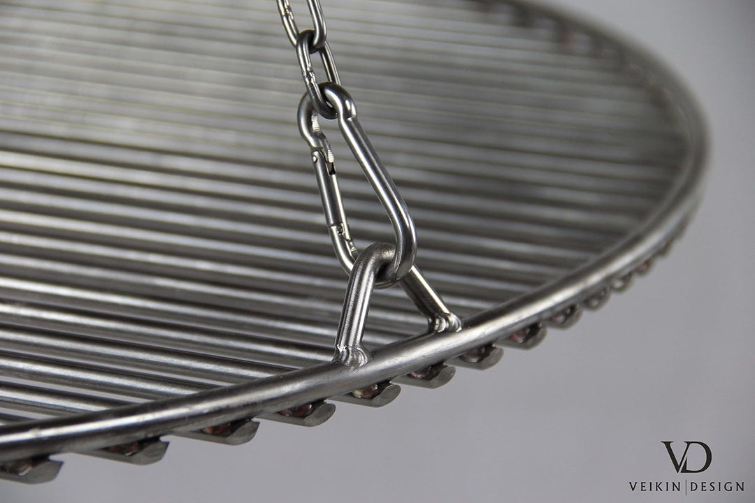 VEIKIN DESIGN Edelstahl Grillrost Rund Ø 50 cm, Profi Grillrost für Schwenkgrill, Massive Ausführung