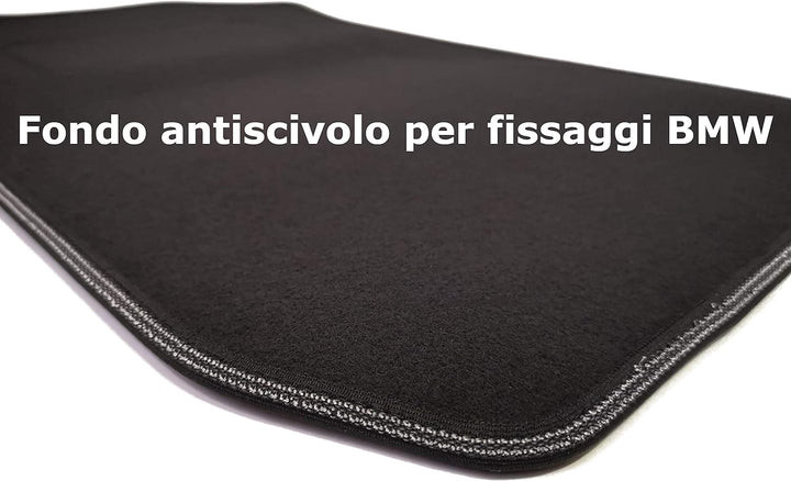 Das Teppich Auto, sprint00300, Fußmatten Teppiche Schwarz rutschfest, verstärkter Rand, zweifarbig