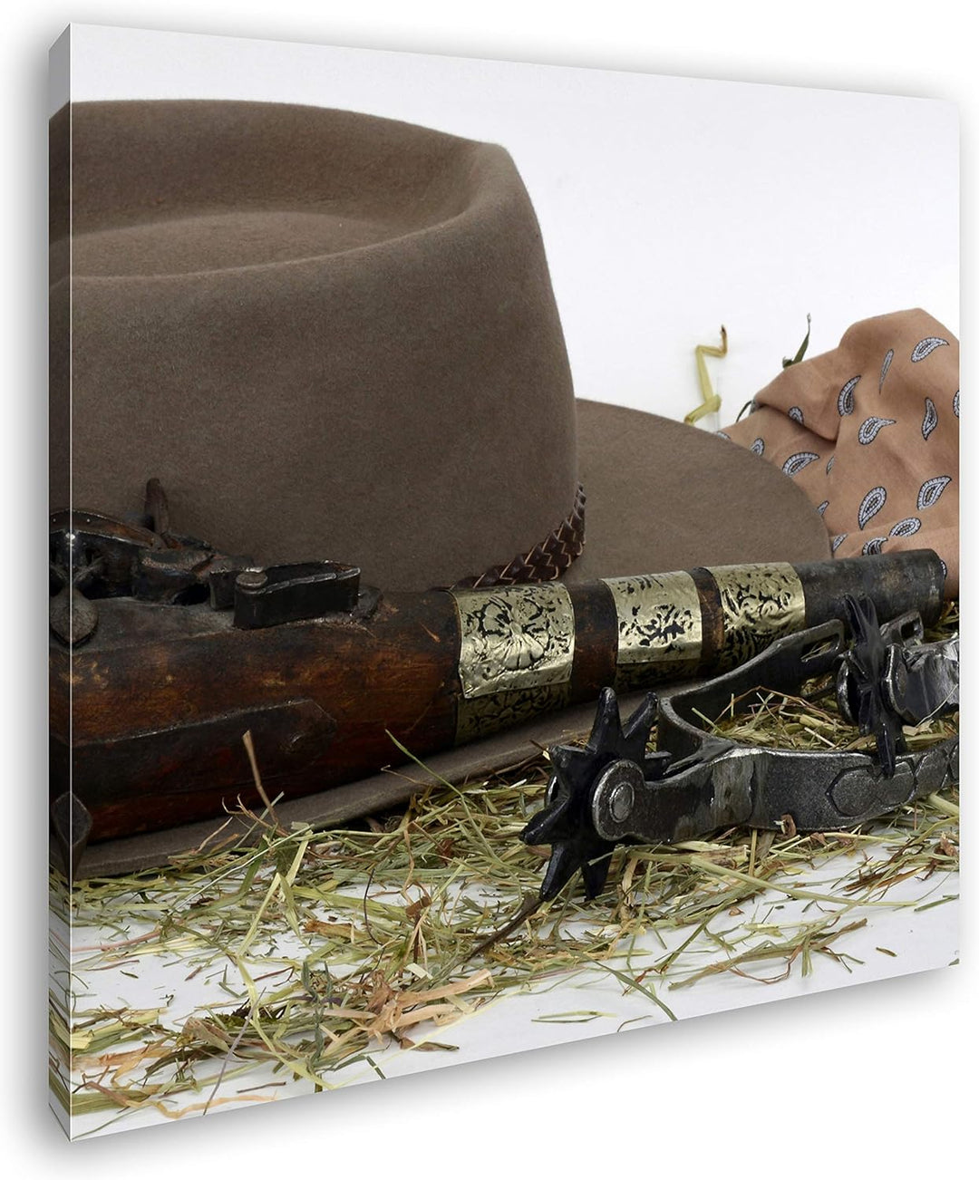 deyoli Wilder Westen Format: 60x60 als Leinwand, Motiv fertig gerahmt auf Echtholzrahmen, Hochwertig