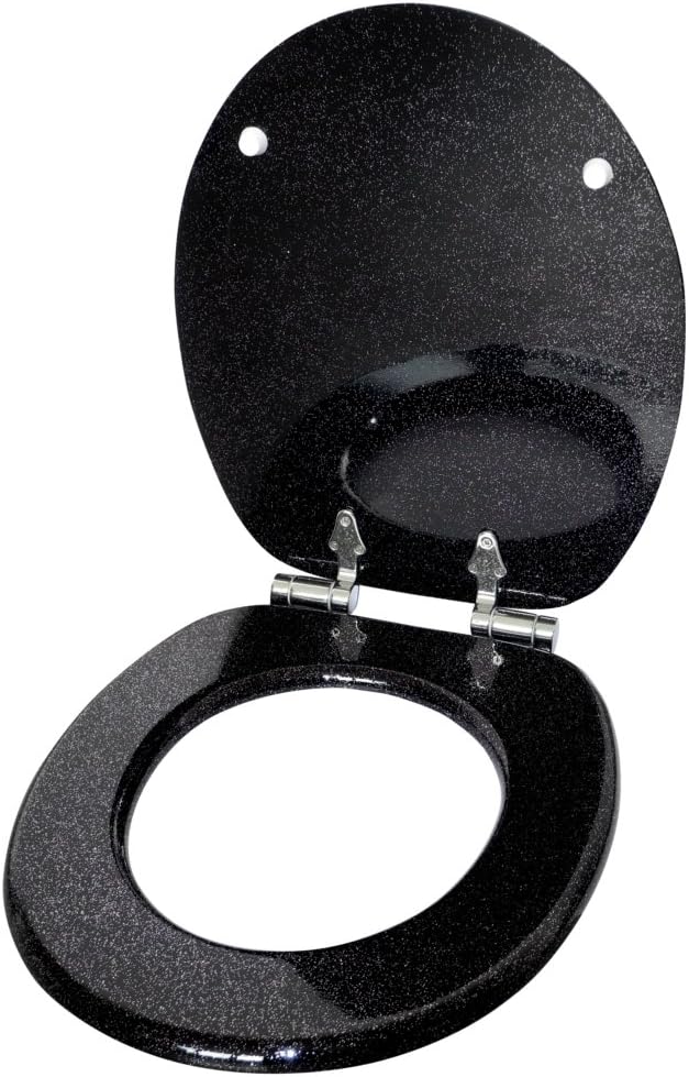 WC Sitz mit Absenkautomatik, hochwertige Oberfläche, einfache Montage, stabile Scharniere, Glitzer S