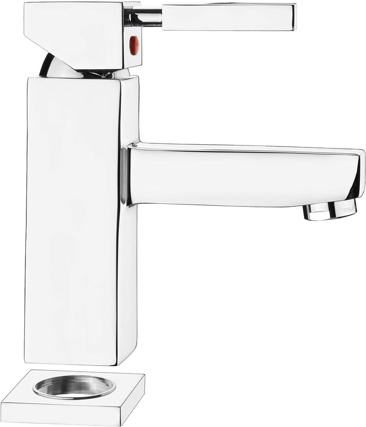 Cornat Waschtisch-Einhebelarmatur "Lucera" - Verchromter Messingkörper - Normale Auslaufhöhe - Mit A