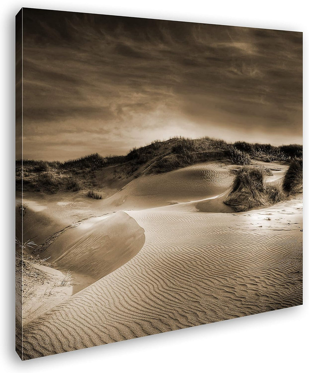 deyoli Zauberhafte Sanddünen Format: 60x60 Effekt: Sepia als Leinwandbild, Motiv fertig gerahmt auf