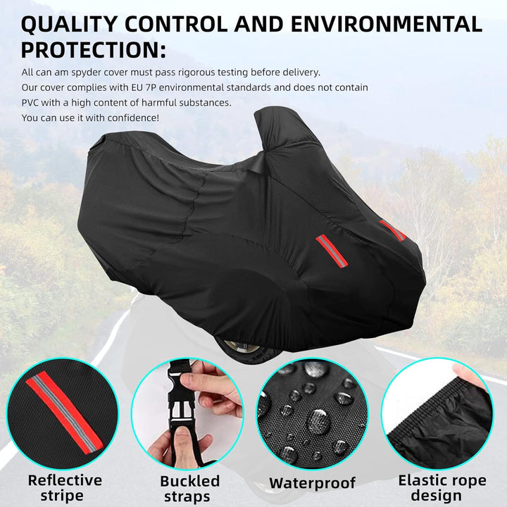 Can Am Spyder Abdeckung 2022, Can Am Spyder Abdeckung Wasserdicht Allwetter, 420D Oxford-Tuch PU-Bes