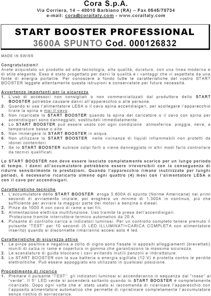 CORA 000126832 Start Booster P4 Professional HD Notfall-Starthilfe, 12 V, 3600 A