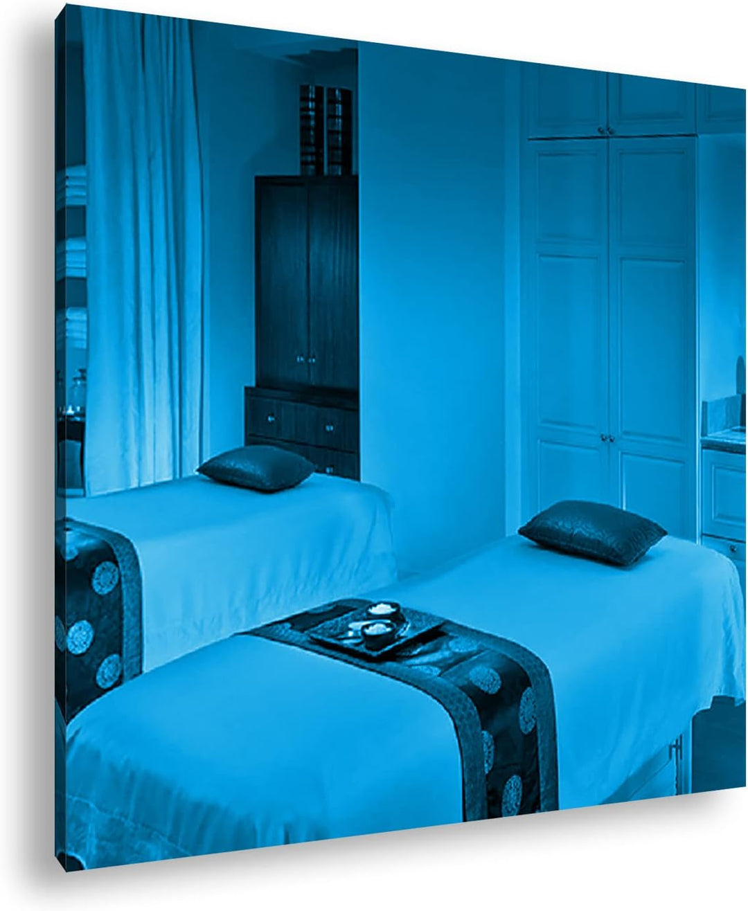 deyoli Luxuriöser Wellnessraum Format: 60x60 Effekt: Zeichnung als Leinwandbild, Motiv auf Echtholzr