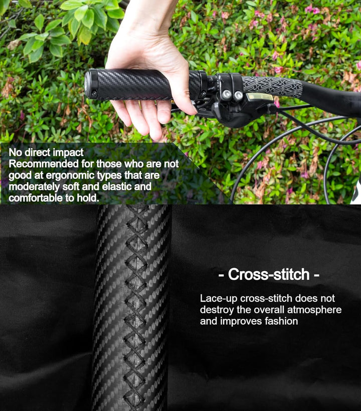 GORIX Fahrrad-Lenkergriffe, gerade, Carbon-Muster, Rennrad, MTB, Fahrrad (GX-BONT84)