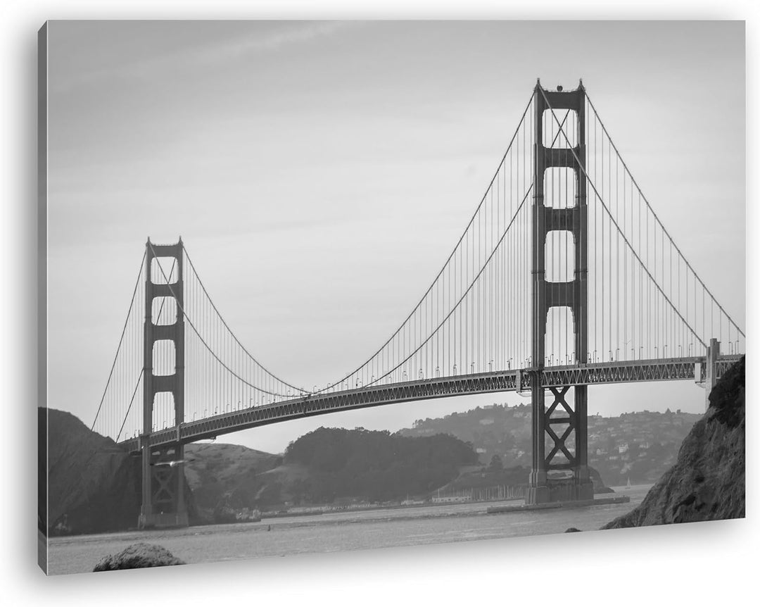 deyoli riesige Golden Gate Brücke in San Francisco Effekt: Schwarz/Weiss im Format: 100x70 als Leinw