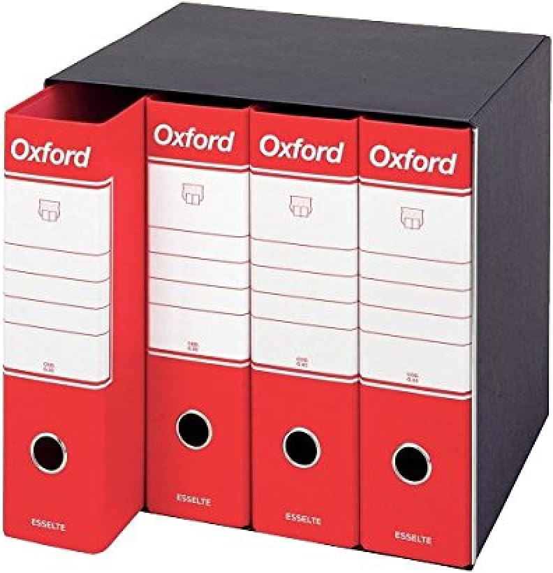 Esselte Gruppe von 6 Ordner OXFORD mit Hebelmechanik und mit Handy Gruppo da 4 rot, Gruppo da 4 rot