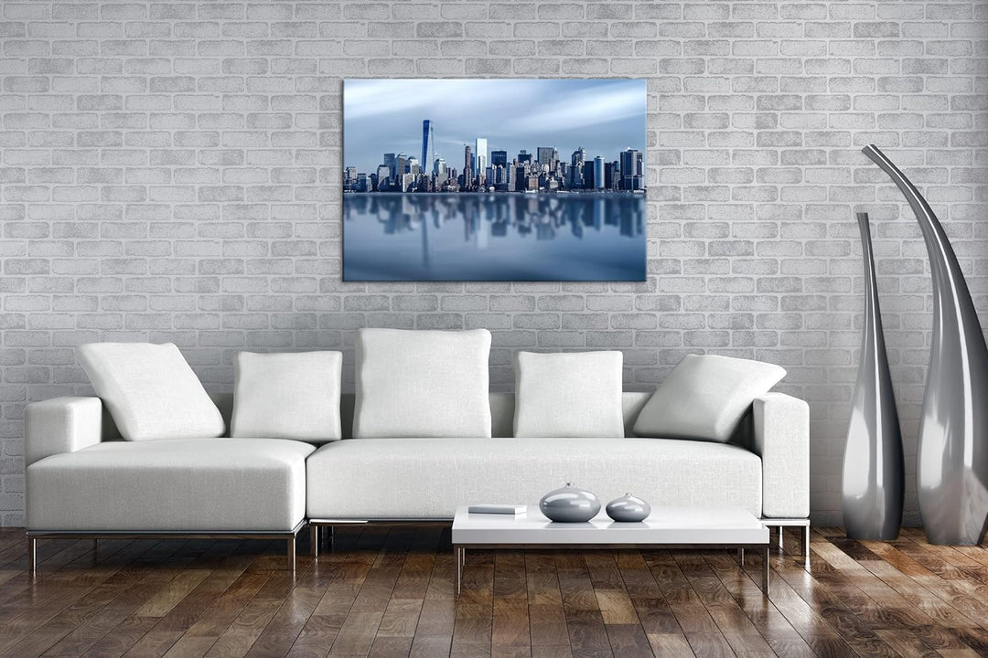 deyoli Küste von New York Format: 100x70 als Leinwand, Motiv fertig gerahmt auf Echtholzrahmen, Hoch