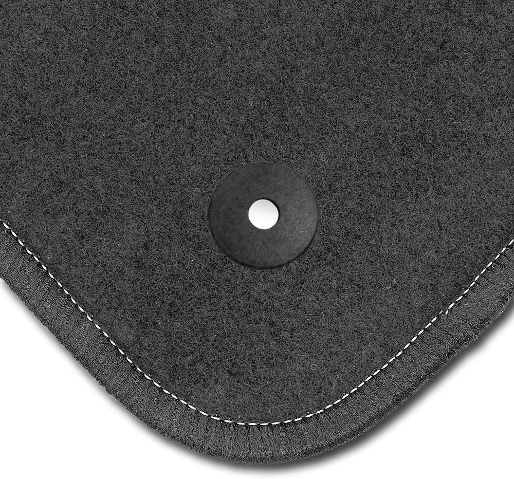 Bär-AfC Auto Fussmatten Royal passend für Renault Twingo Typ 2 2007-2014, Autoteppiche Velours Grau,